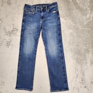 American Eagle Airflex+ Mens Jeans 30x30 Straight Leg Medium Wash Excellent Cond